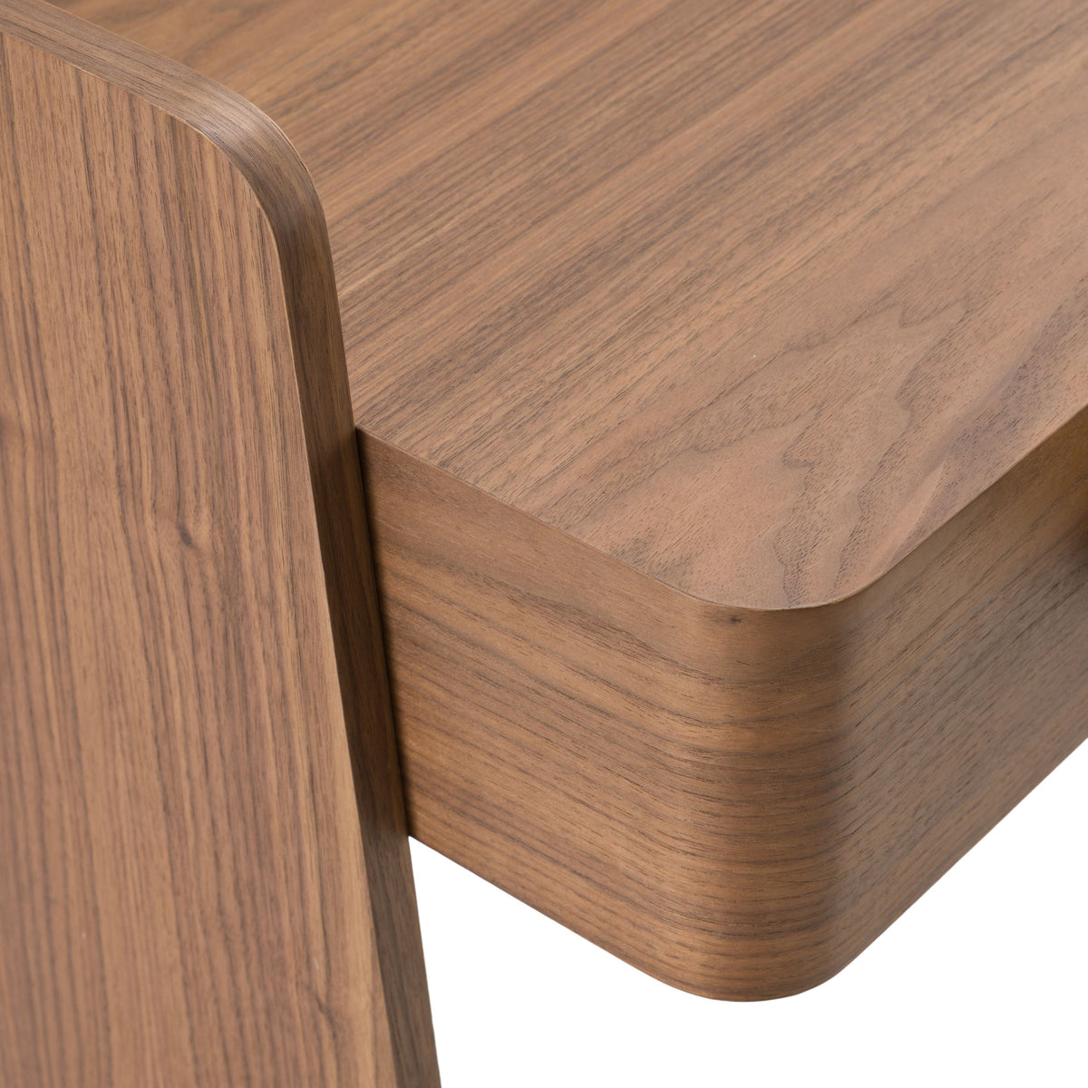 Walnut Writing Desk with Drawers, Modern Home Office Desk