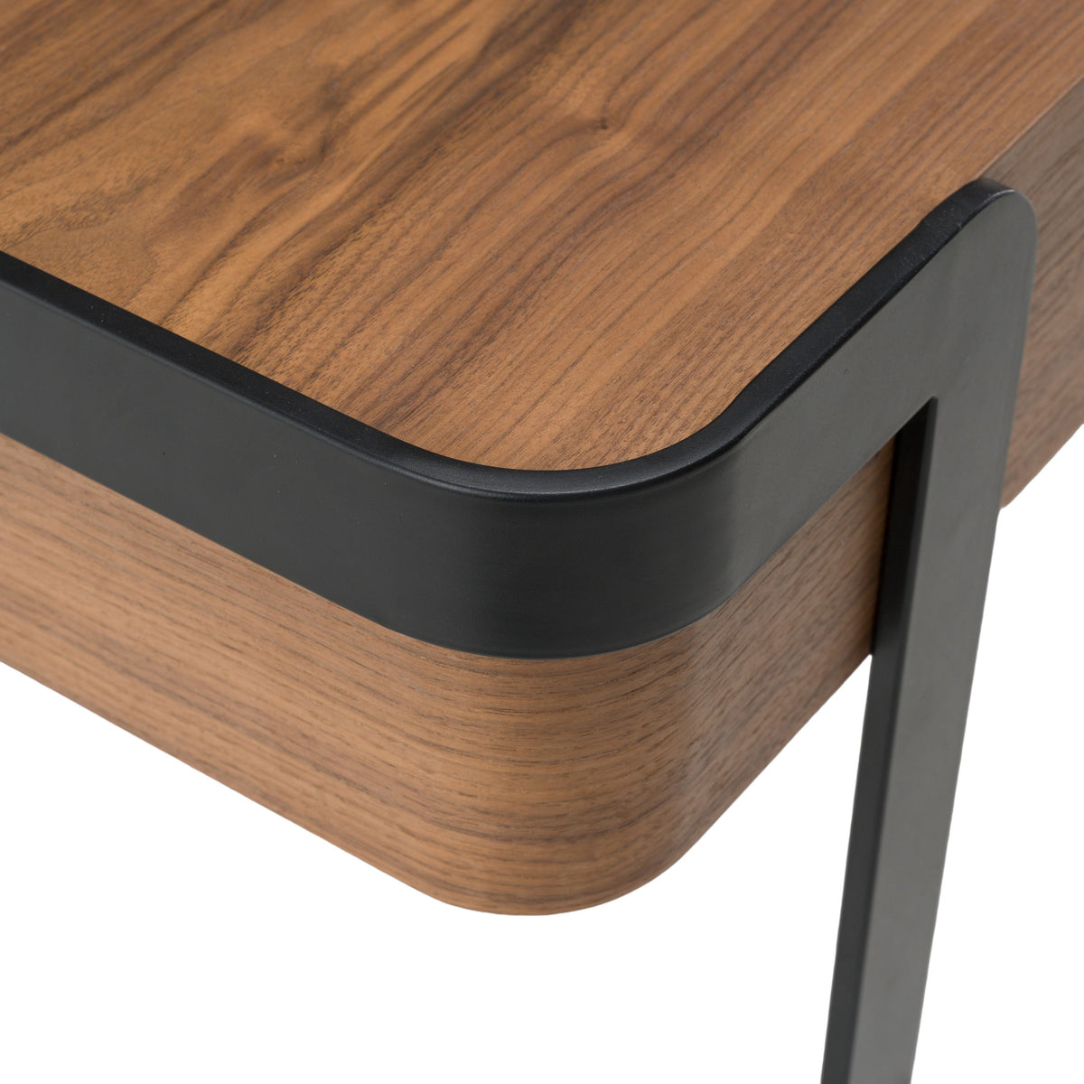 Walnut Writing Desk with Drawers, Modern Home Office Desk