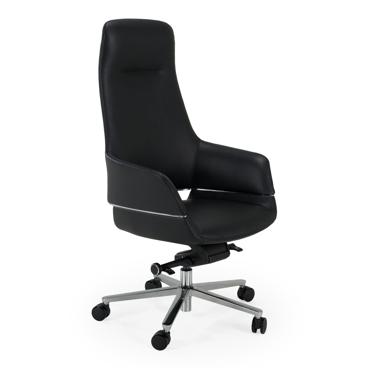 Black Leather Executive Office Chair, Modern Swivel Desk Chair