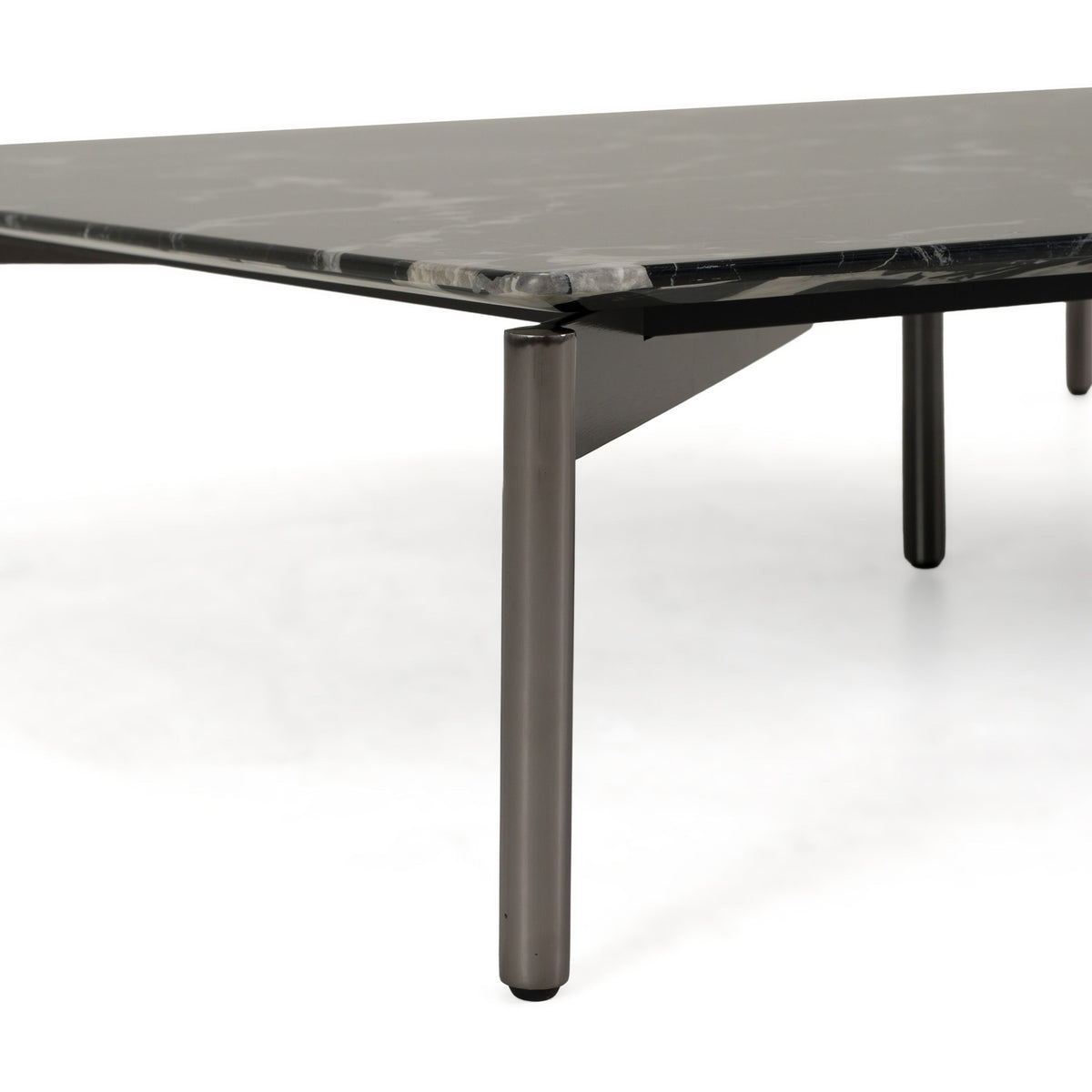 Black Faux Marble Coffee Table, Low Square Modern Living Room Table