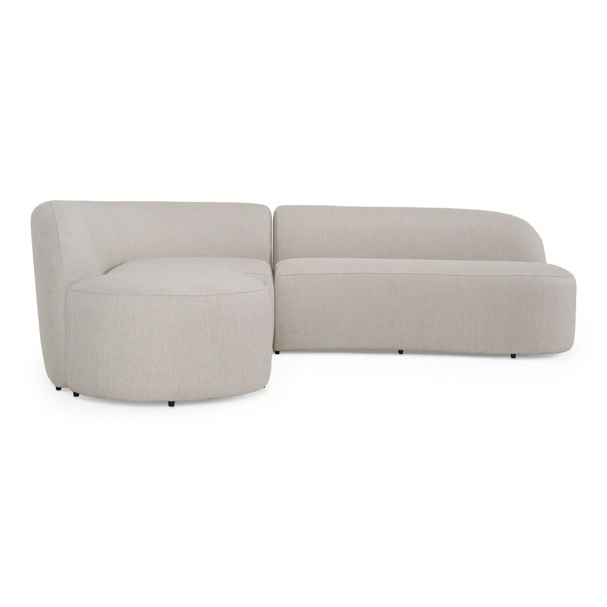 Outdoor Curved Sectional Sofa, Ivory Weather Resistant Patio Couch