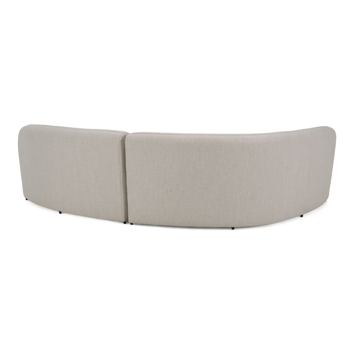 Outdoor Curved Sectional Sofa, Ivory Weather Resistant Patio Couch