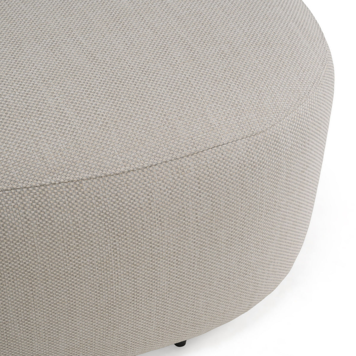 Outdoor Curved Sectional Sofa, Ivory Weather Resistant Patio Couch