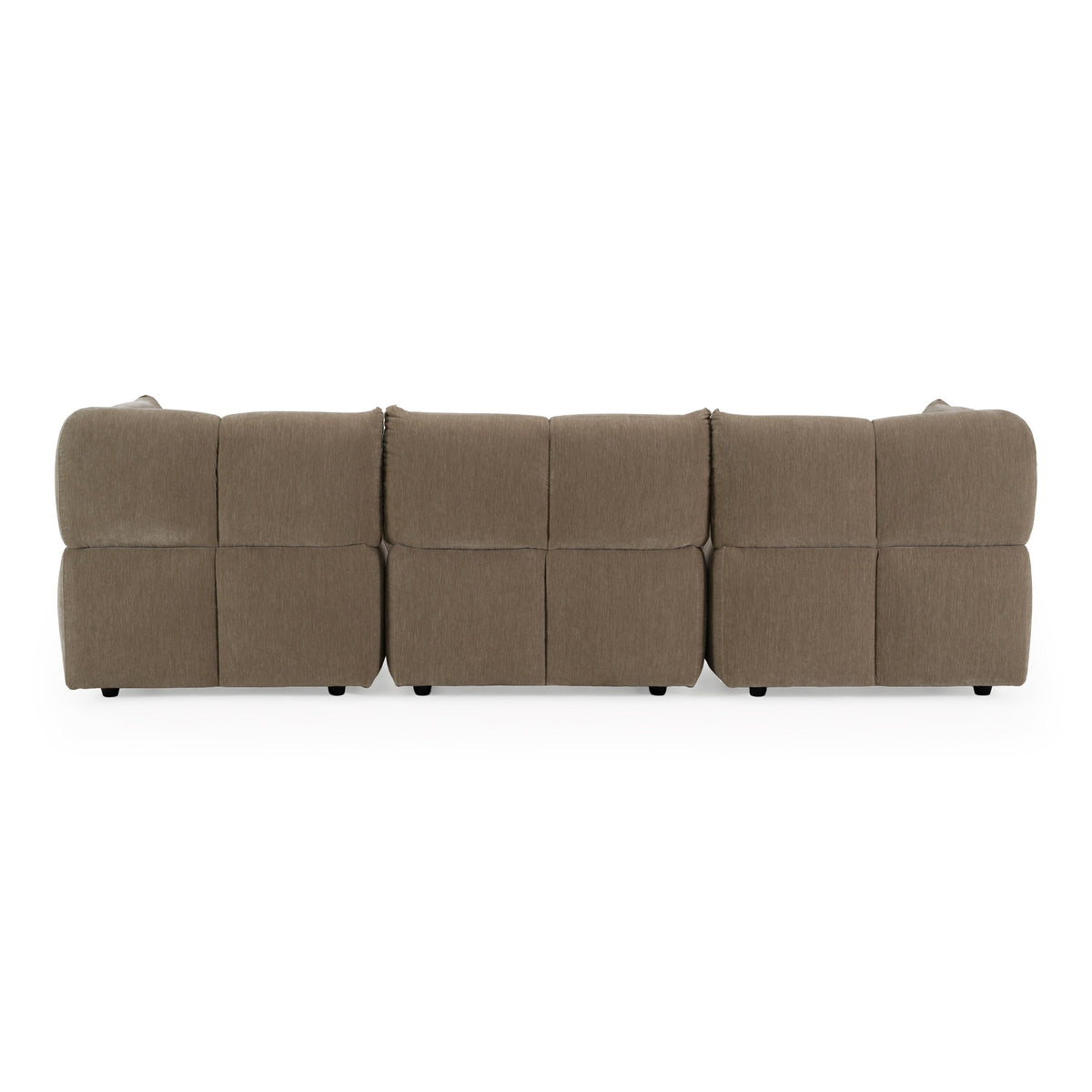 Taupe Modular Sectional Sofa, Modern Square Arm Tight Back Couch