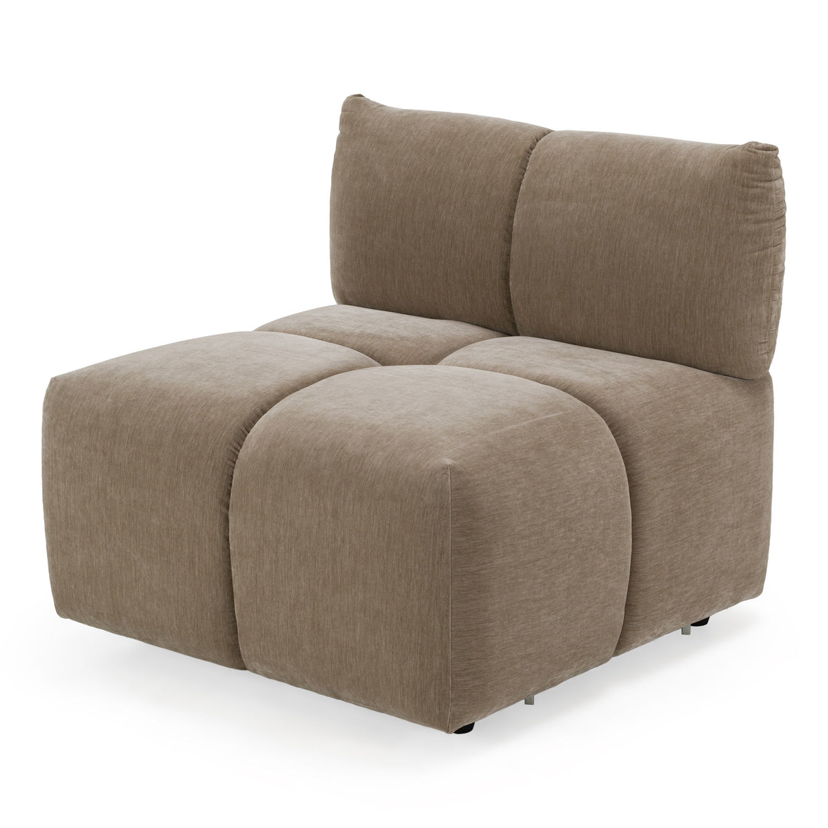 Taupe Modular Sectional Sofa, Modern Square Arm Tight Back Couch