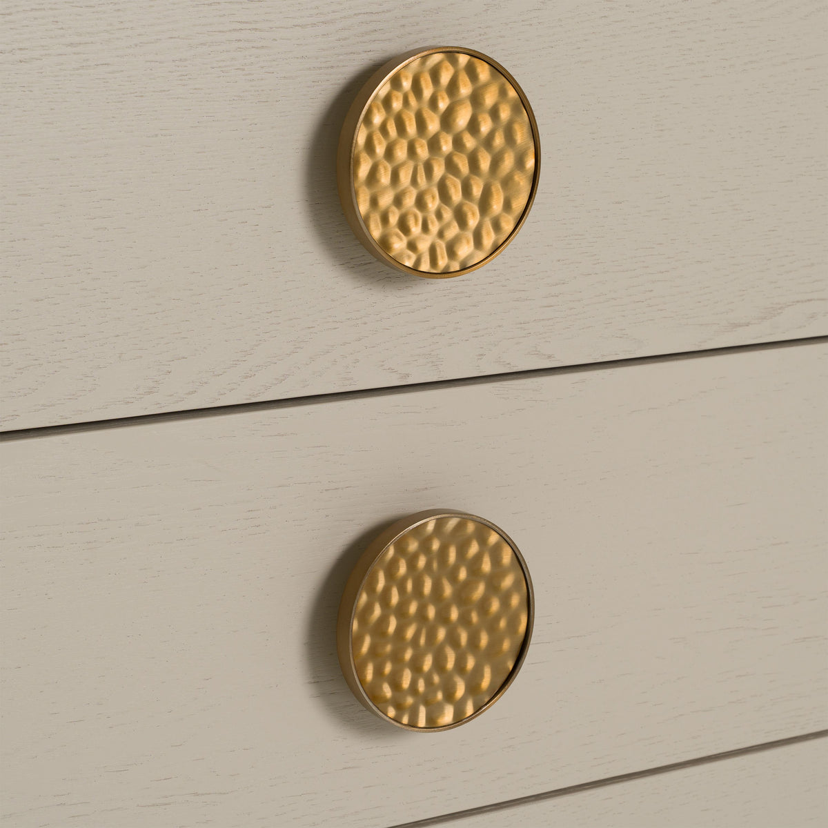 Cream Six Drawer Dresser, Modern Ash Wood Dresser with Gold Handles