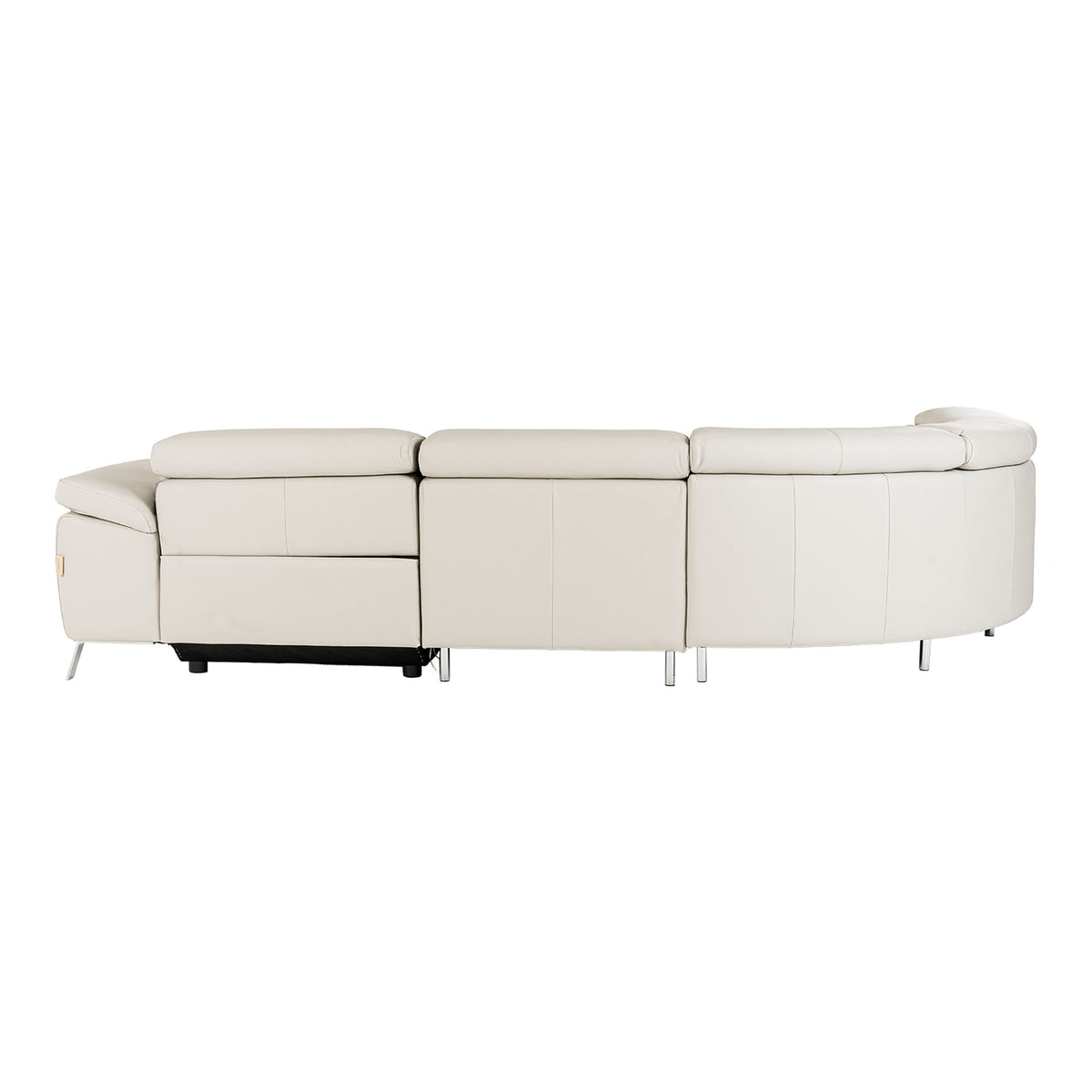 Light Grey Leather Power Reclining Sectional, Italian L Shaped Recliner Couch