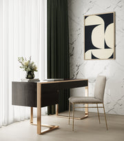 Wenge Wood Writing Desk, Modern Rose Gold Office Desk with Drawers