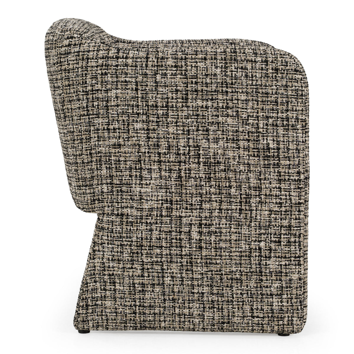 Black and Beige Tweed Dining Chair, Modern Upholstered Dining Room Arm Chair