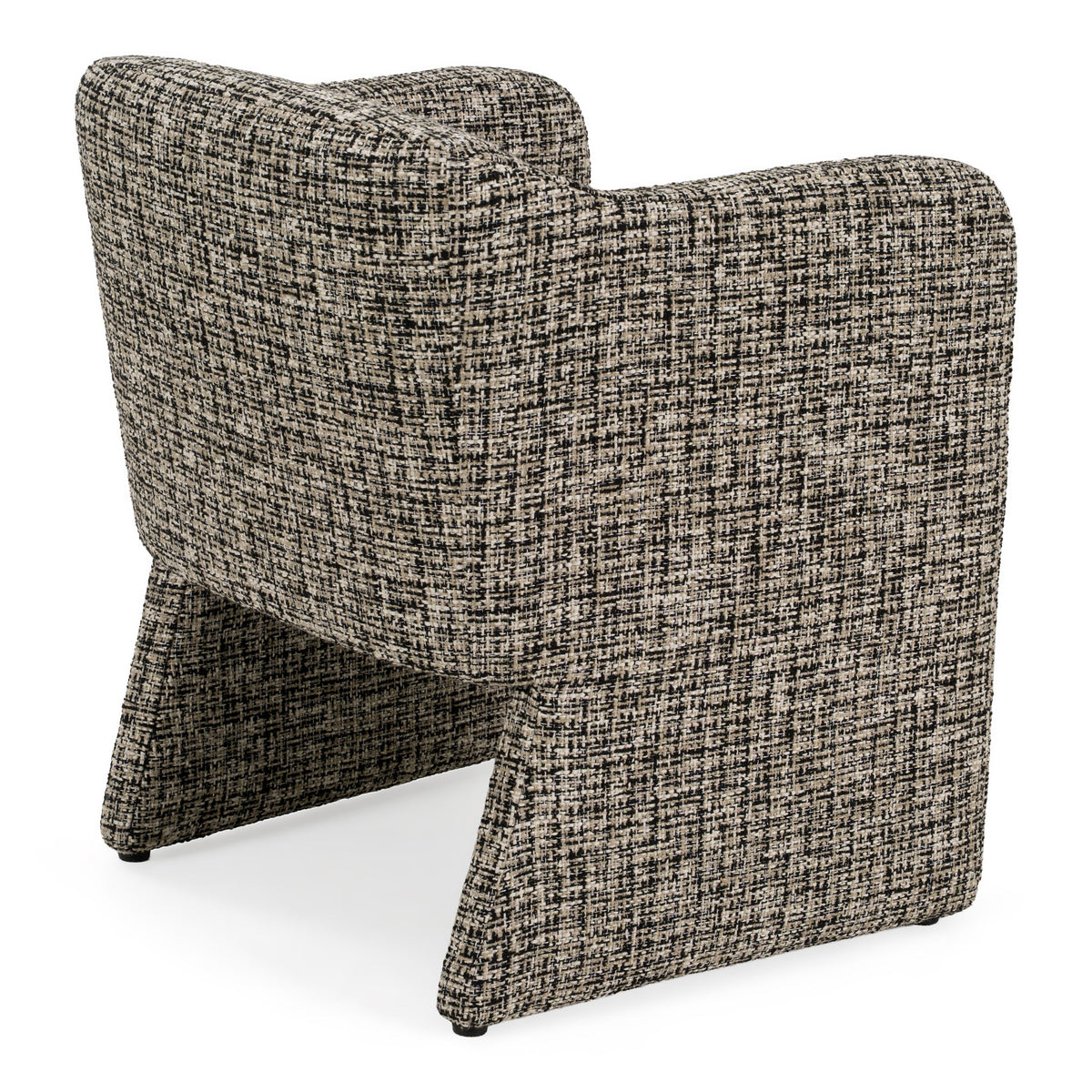 Black and Beige Tweed Dining Chair, Modern Upholstered Dining Room Arm Chair