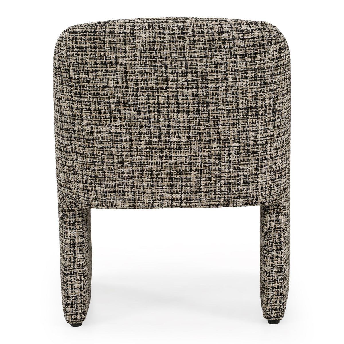 Black and Beige Tweed Dining Chair, Modern Upholstered Dining Room Arm Chair