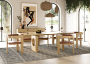 White Oak Dining Room Set, Modern Dining Table with Chairs and Buffet