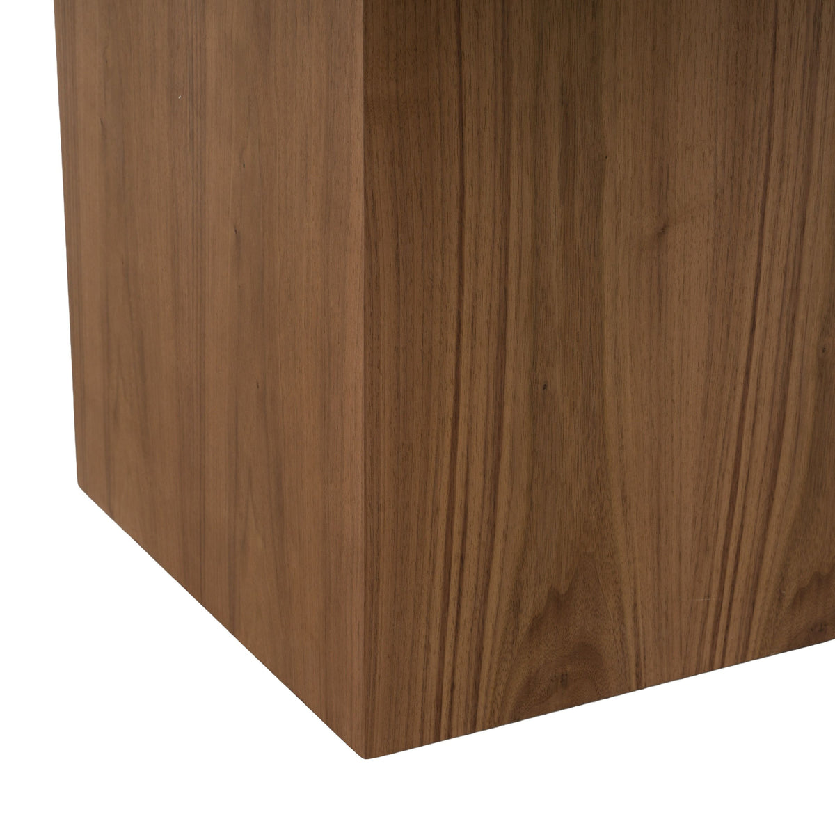 Square Dining Table, Black Glass and Walnut Pedestal Table