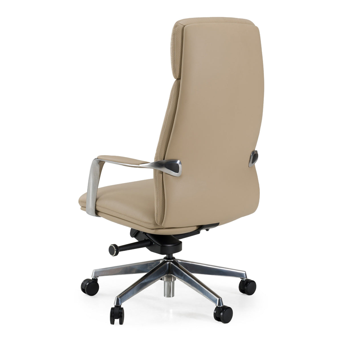 Tan Vegan Leather Office Chair, Executive Desk Chair with Headrest