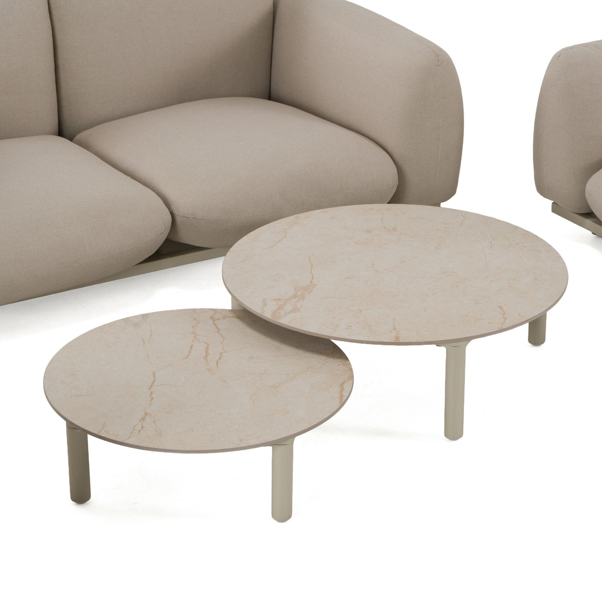 Outdoor Patio Conversation Set, Grey Loveseat and Chairs with Tables