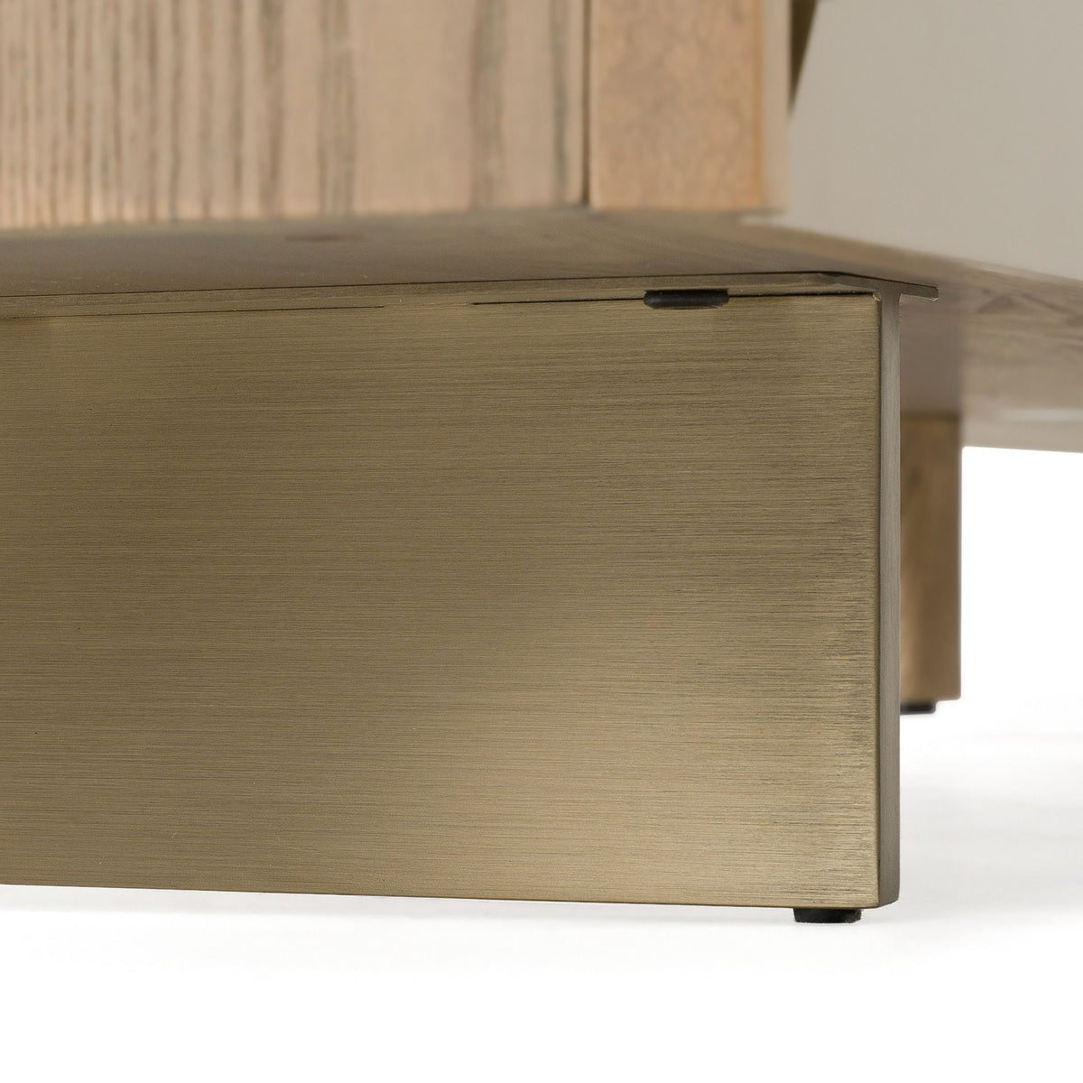 Taupe Sideboard Buffet, Modern Ash Wood Credenza with Gold Legs