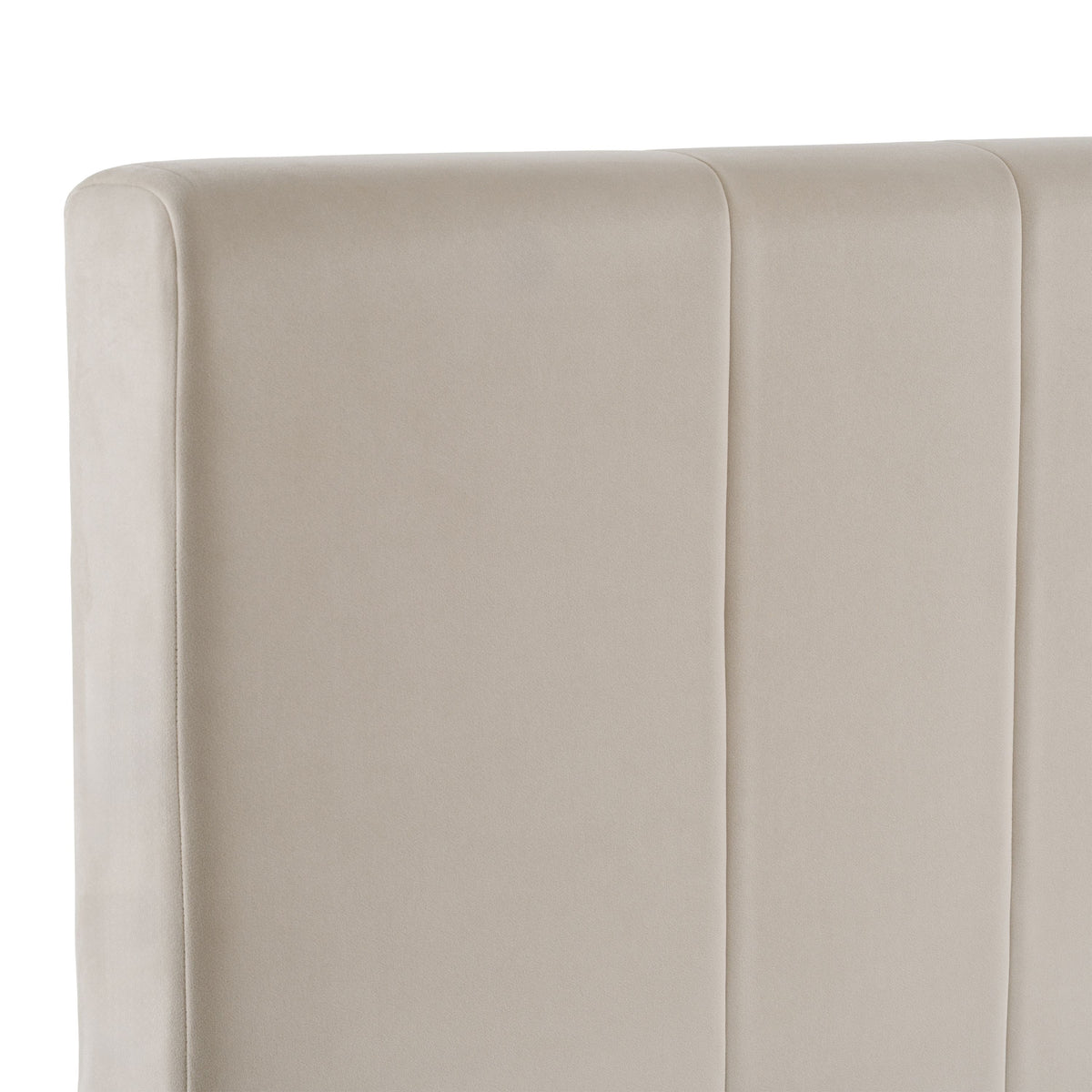 Beige Wide Headboard Bed Frame, Modern Upholstered Platform Bed