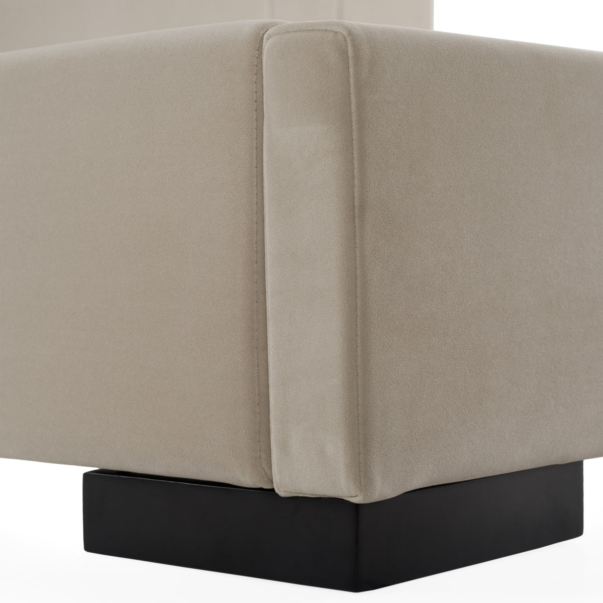 Beige Wide Headboard Bed Frame, Modern Upholstered Platform Bed