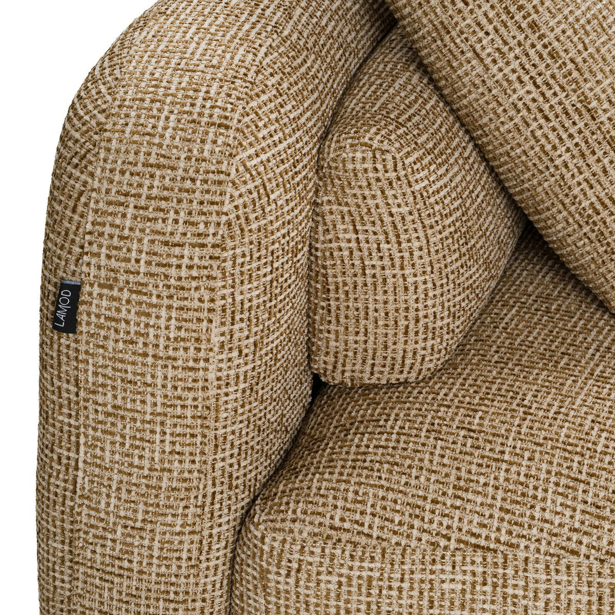 Beige Curved Chaise Sectional, Modern Left Facing Sofa with Pillows