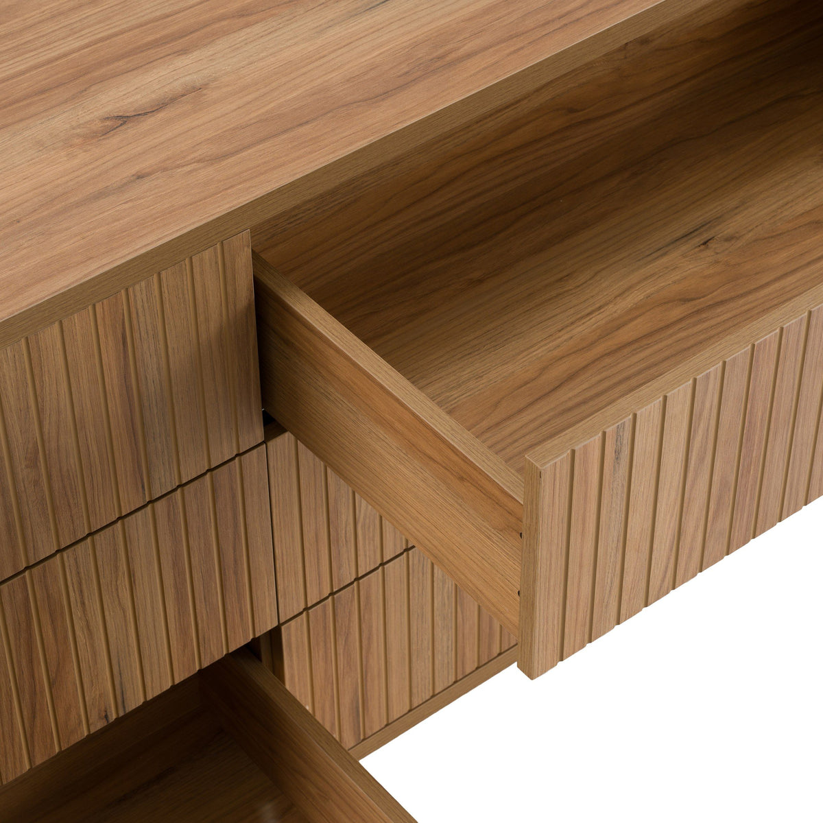 Oak and Gold Dresser, Modern Six Drawer Soft Close Dresser