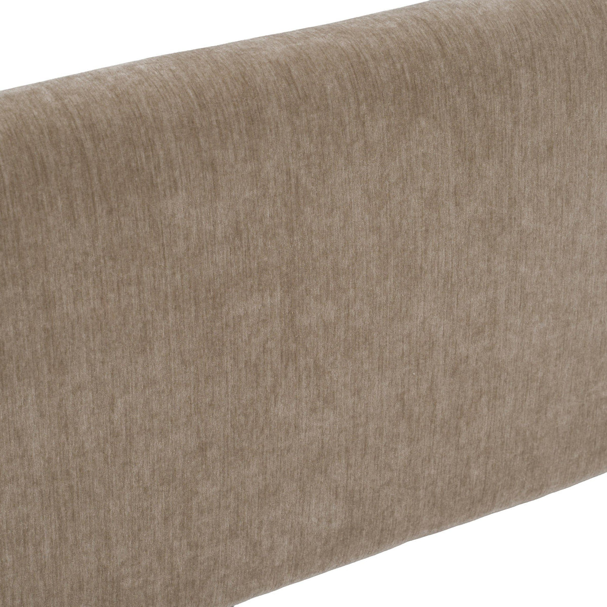 Taupe Upholstered Bedroom Set, Walnut Dresser and Gold Pull Nightstands