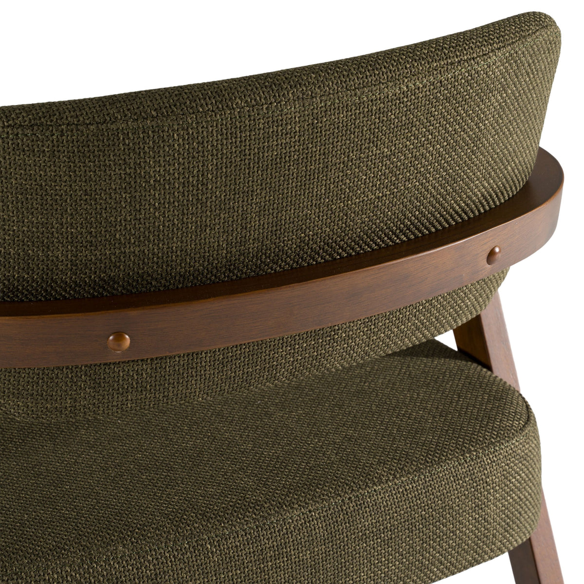 Herringbone Walnut Dining Set, Mid Century Modern Table with Green Chairs