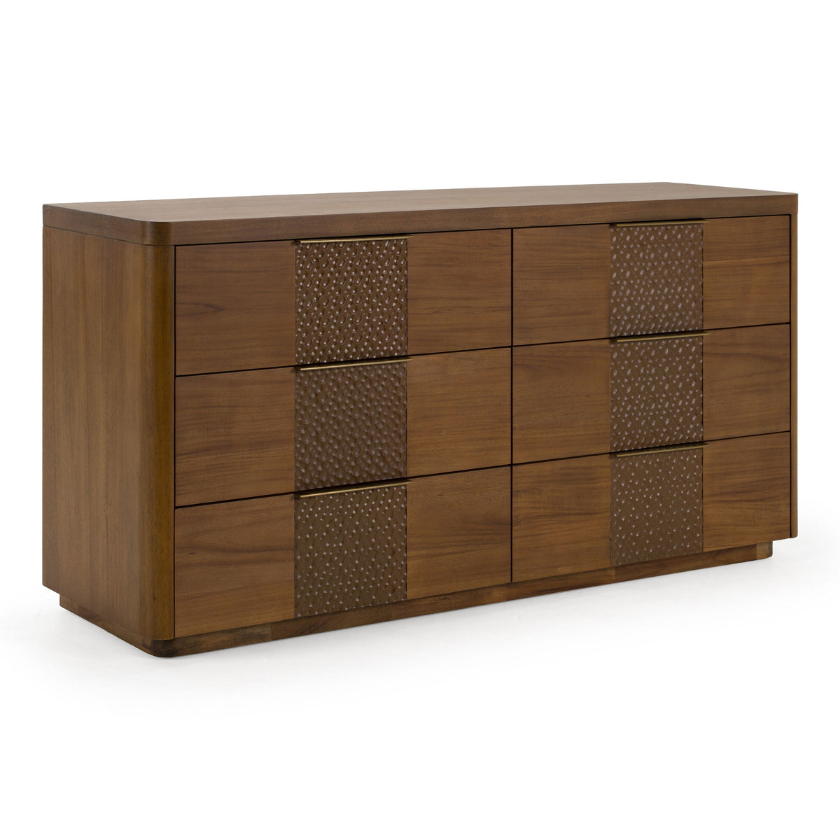 Acacia Six Drawer Dresser, Modern Rustic Wood Bedroom Dresser