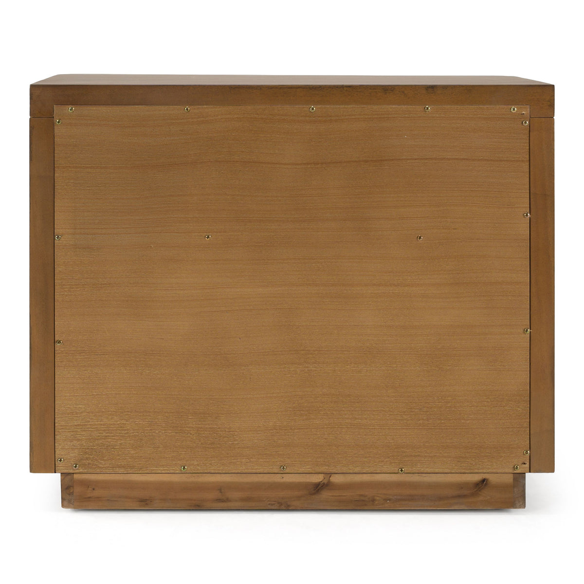 Acacia Nightstand with Open Shelf, Modern Two Drawer Bedside Table