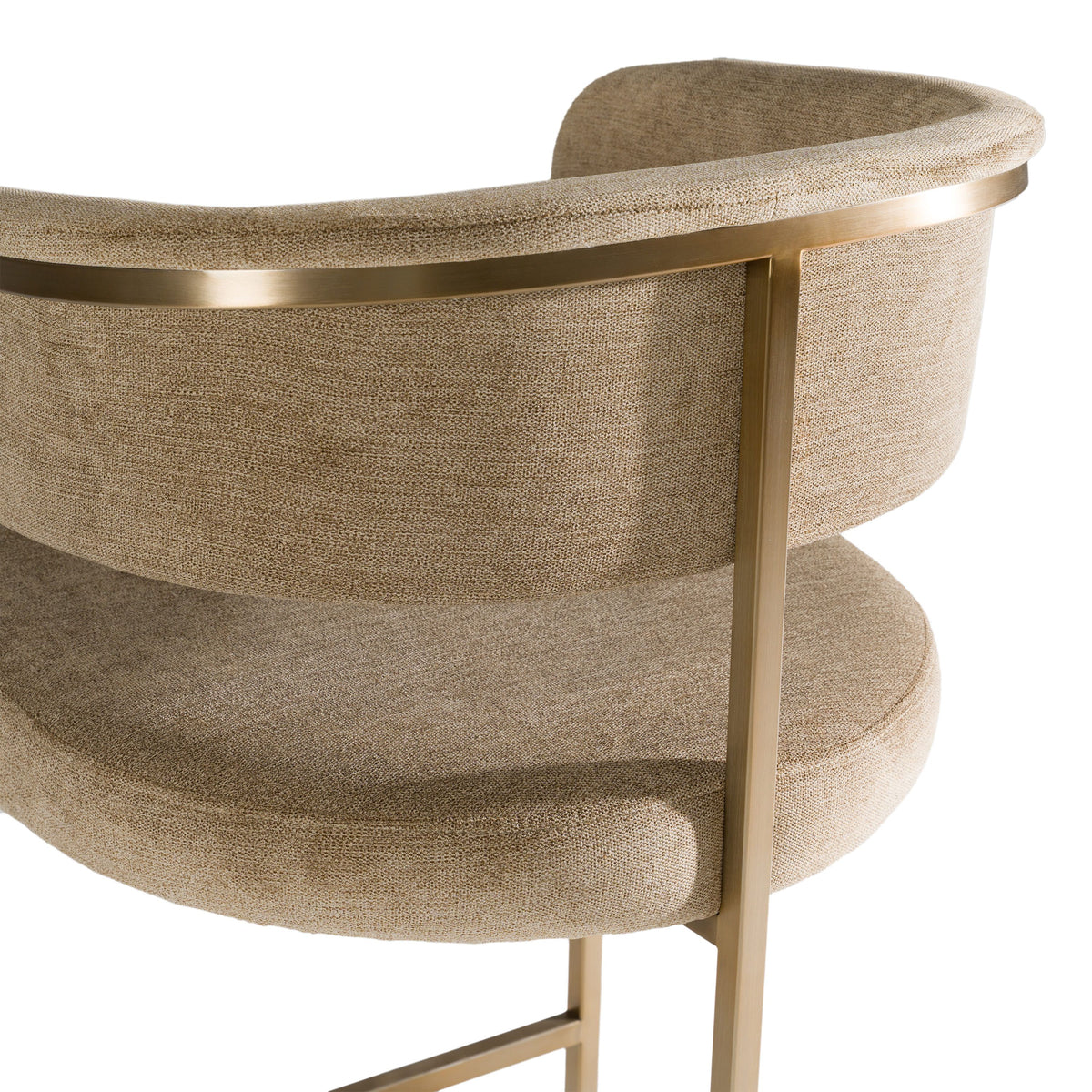 Brown Bucket Seat Counter Stool, Modern Bar Stool with Brass Base