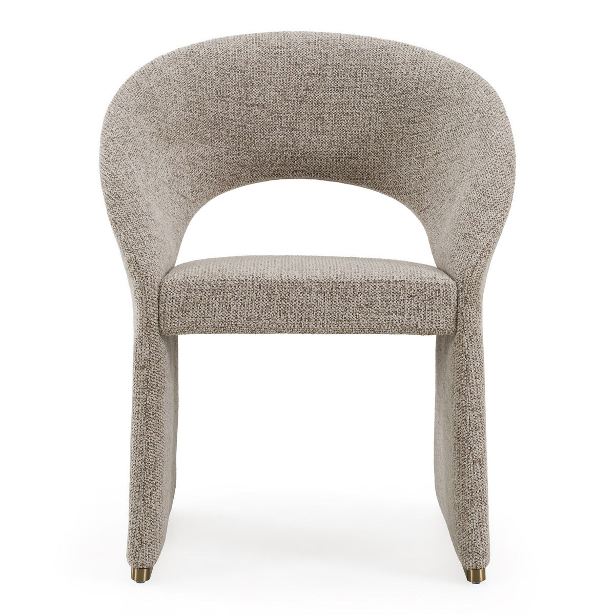 Upholstered Dining Arm Chair, Modern Dining Chair with Steel Accents