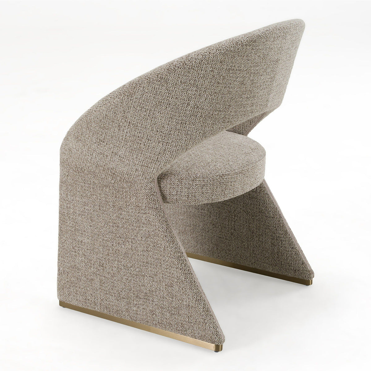 Upholstered Dining Arm Chair, Modern Dining Chair with Steel Accents