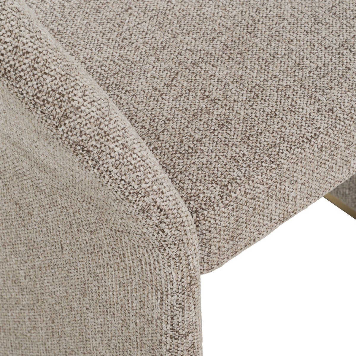 Upholstered Dining Arm Chair, Modern Dining Chair with Steel Accents
