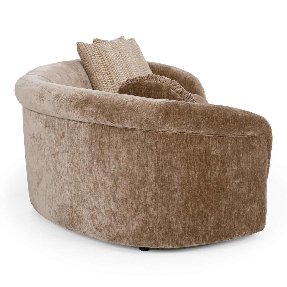 Curved Sectional Sofa, Modern Brown Fabric Crescent Couch