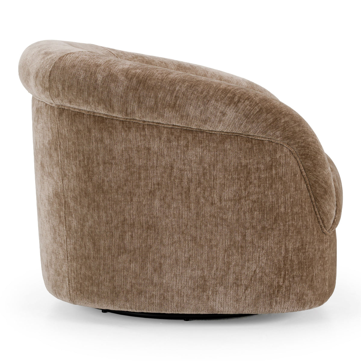 Brown Round Arm Accent Chair, Modern Upholstered Club Chair