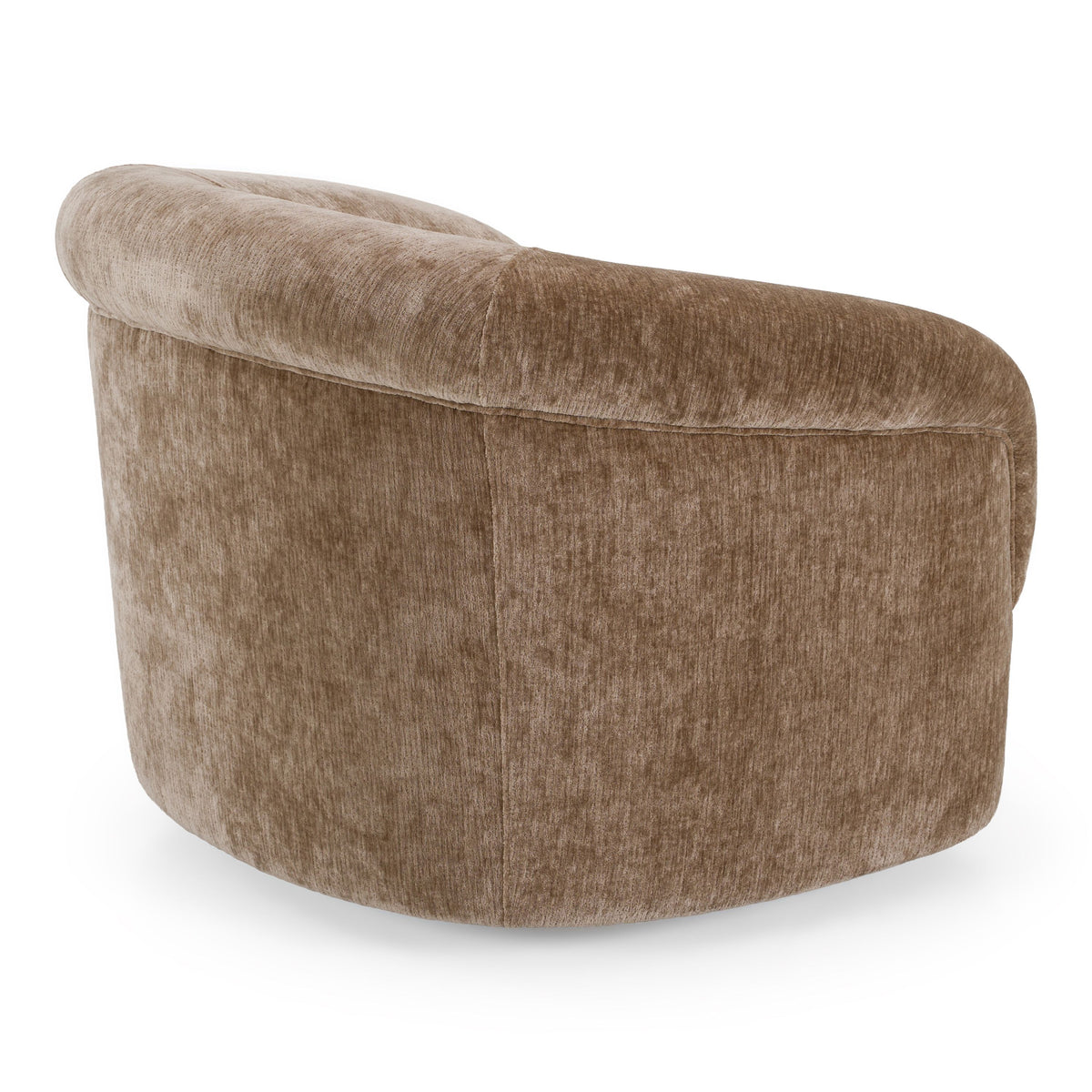 Brown Round Arm Accent Chair, Modern Upholstered Club Chair