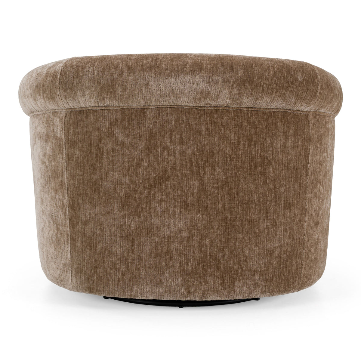 Brown Round Arm Accent Chair, Modern Upholstered Club Chair