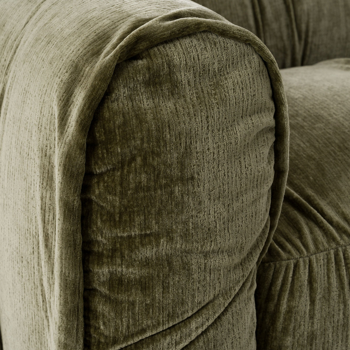 Olive Green Modular Sofa, Modern Deep Seat Square Arm Couch