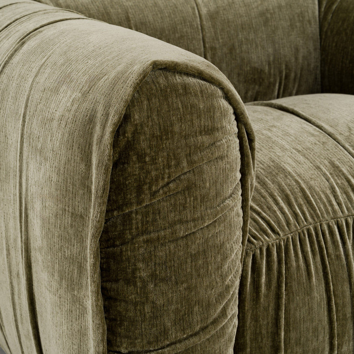 Olive Green Lounge Chair, Modern Oversized Square Arm Accent Chair