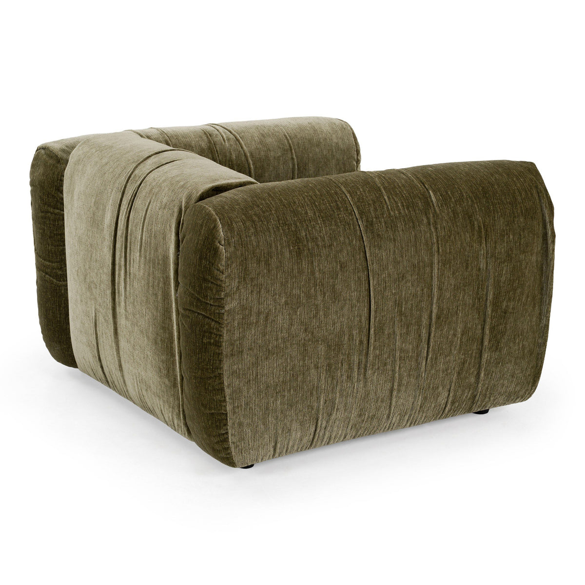 Olive Green Lounge Chair, Modern Oversized Square Arm Accent Chair