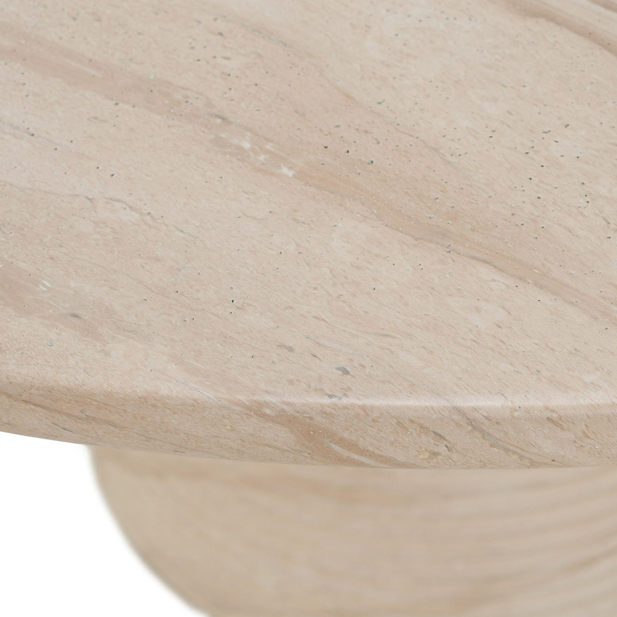 Round Travertine Look Dining Table, Concrete Pedestal Table Indoor Outdoor