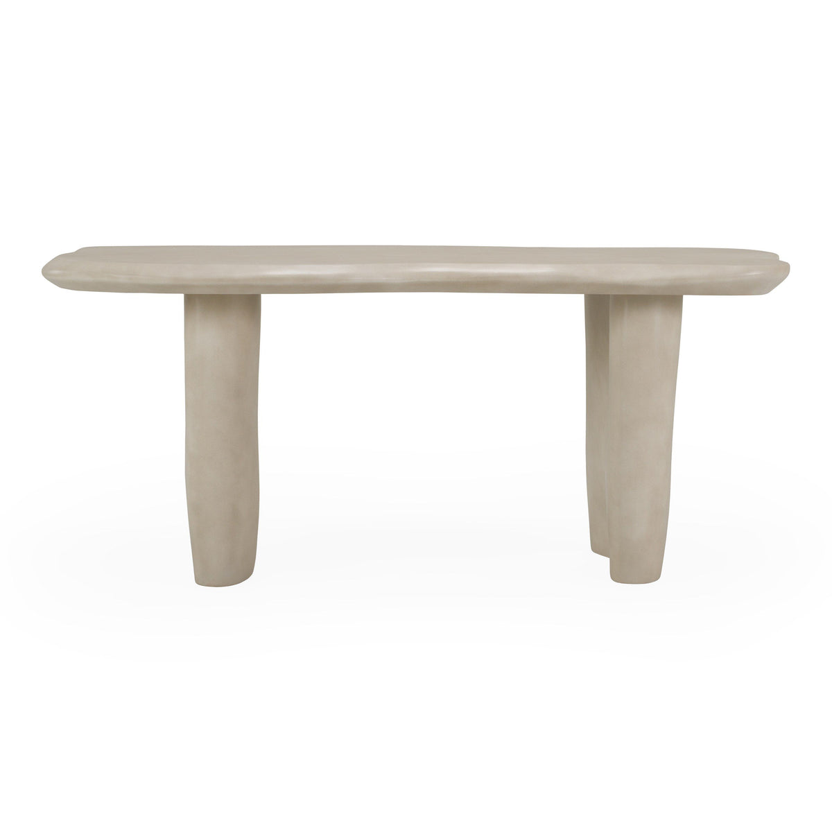 Beige Concrete Dining Table, Free Form Organic Indoor Outdoor Table
