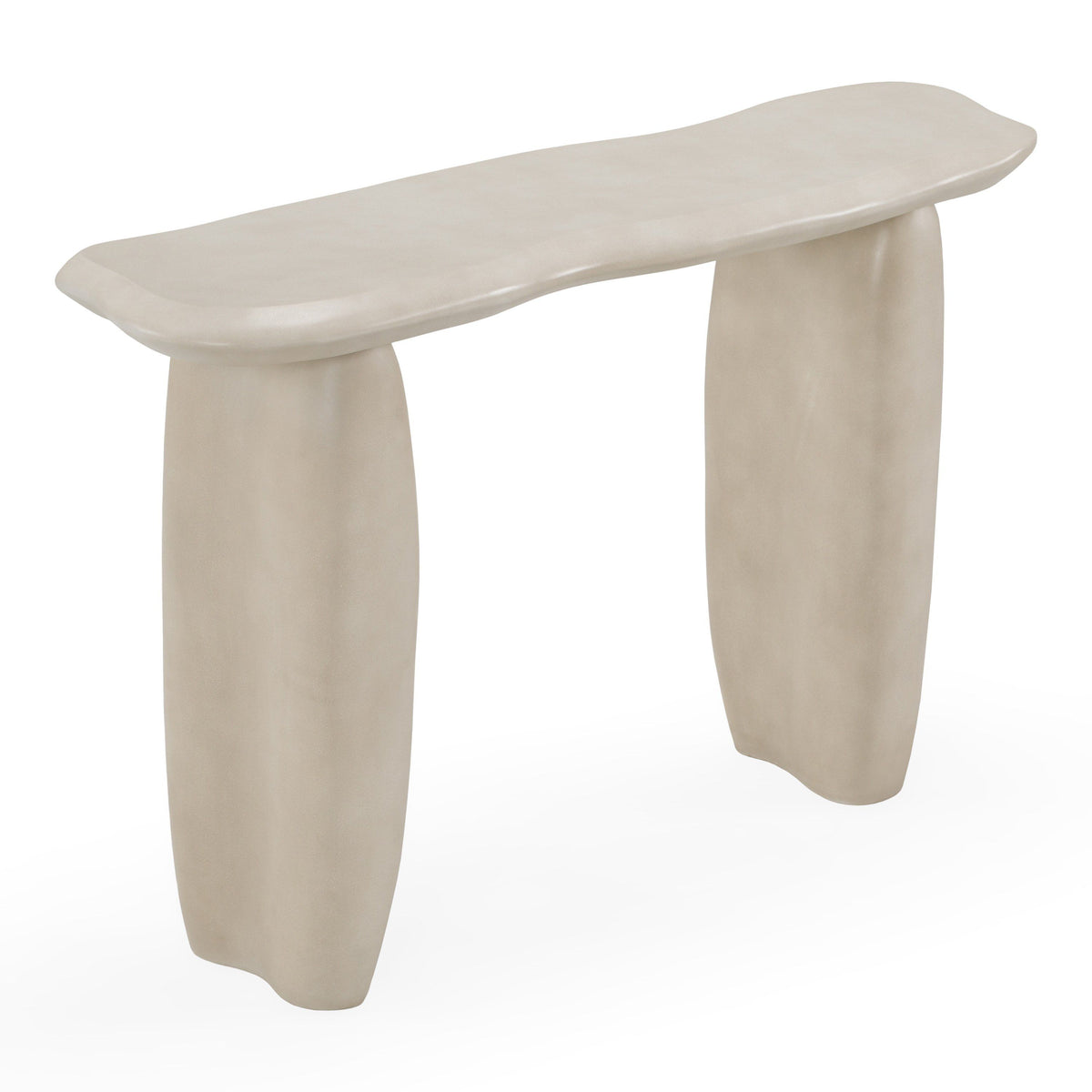 Sand Concrete Console Table, Modern Organic Entryway Table