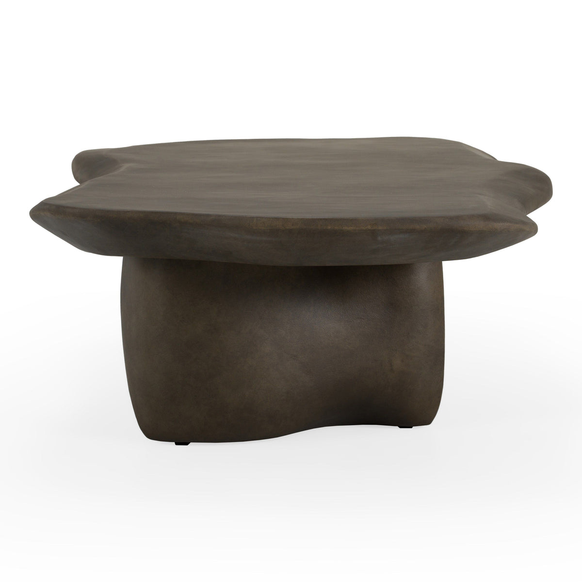 Organic Shape Coffee Table, Modern Brown Free Form Living Room Table