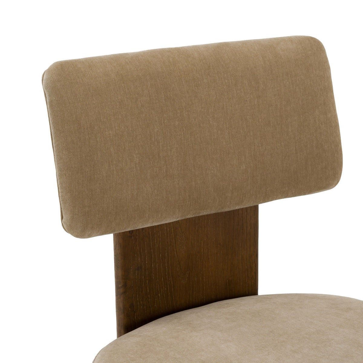 Tan Upholstered Dining Chairs, Modern Walnut Side Chair Set with Casters