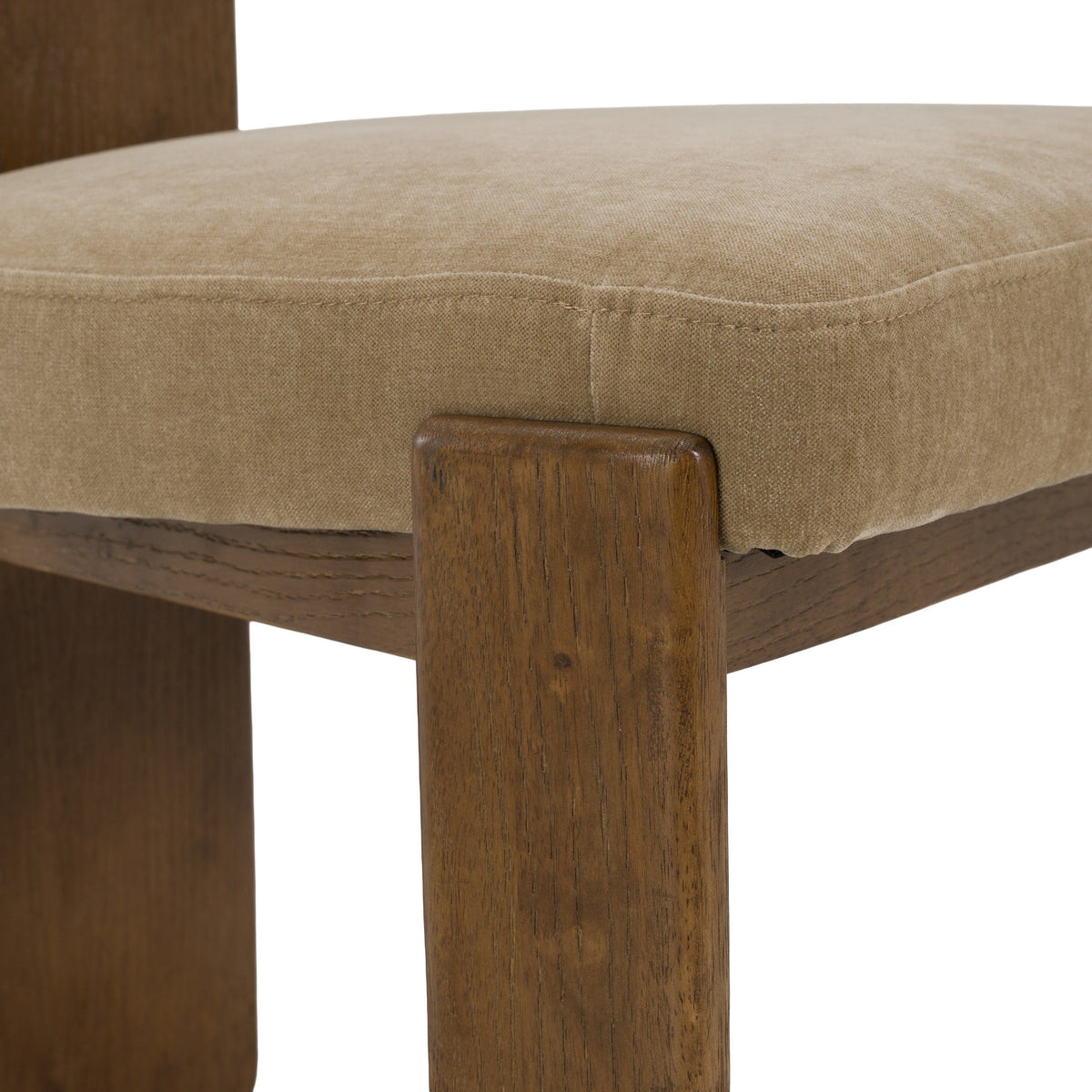 Tan Upholstered Dining Chairs, Modern Walnut Side Chair Set with Casters