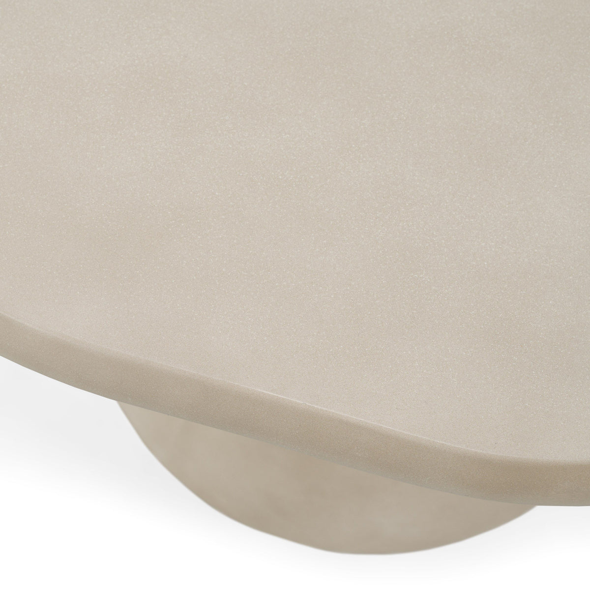 Round Concrete Dining Table, Sand Beige Pedestal Kitchen Table