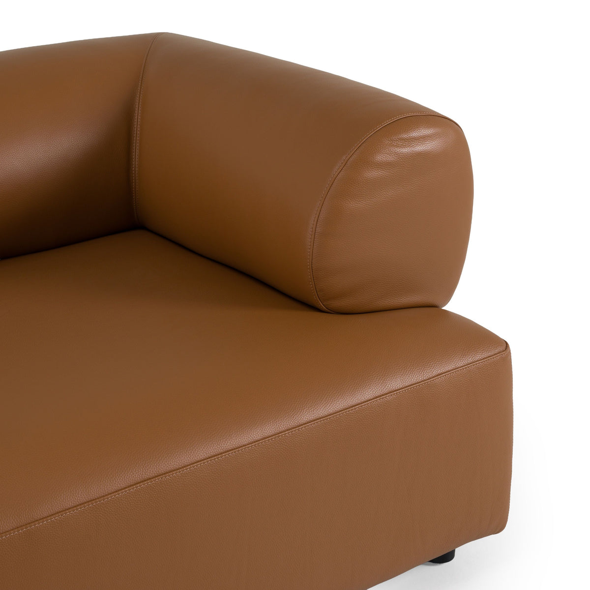Brown Leather Sectional Sofa with Chaise, Contemporary Left Facing Couch