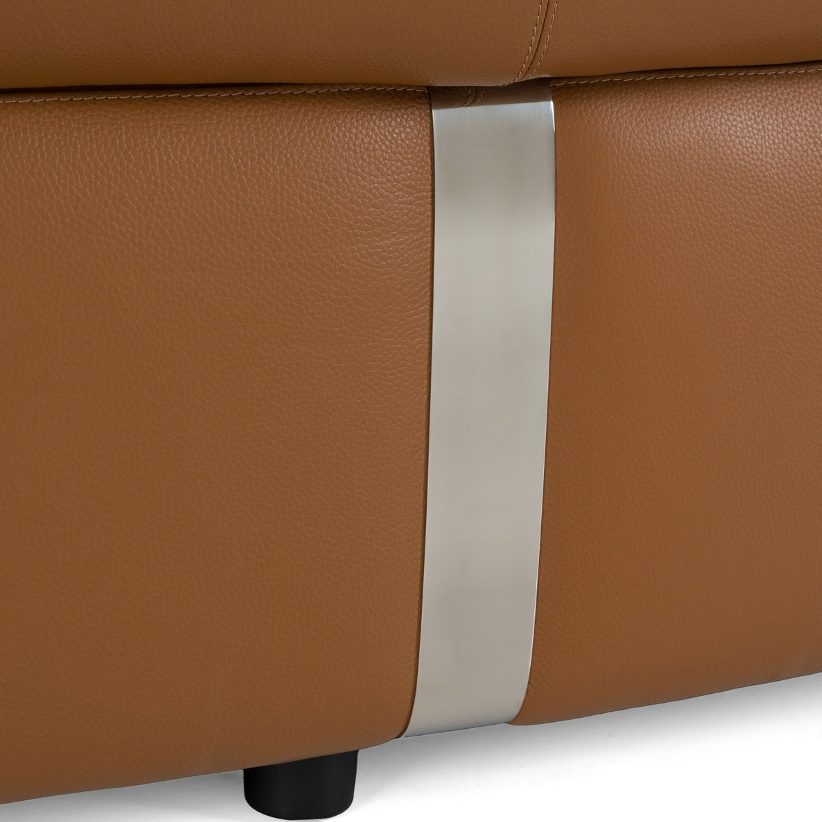 Brown Leather Sectional Sofa with Chaise, Contemporary Left Facing Couch