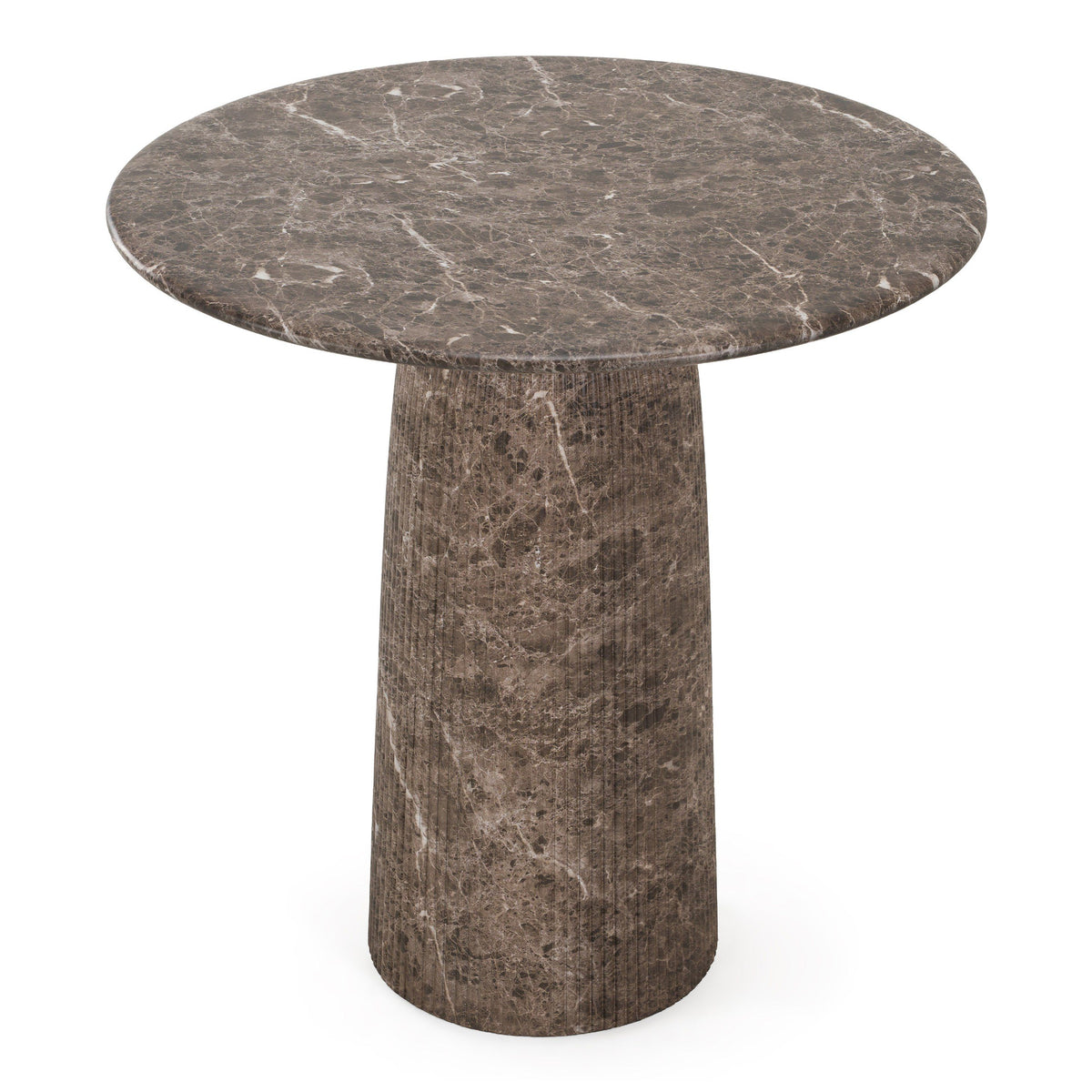 Round Counter Height Table, Faux Marble Concrete Pub Table