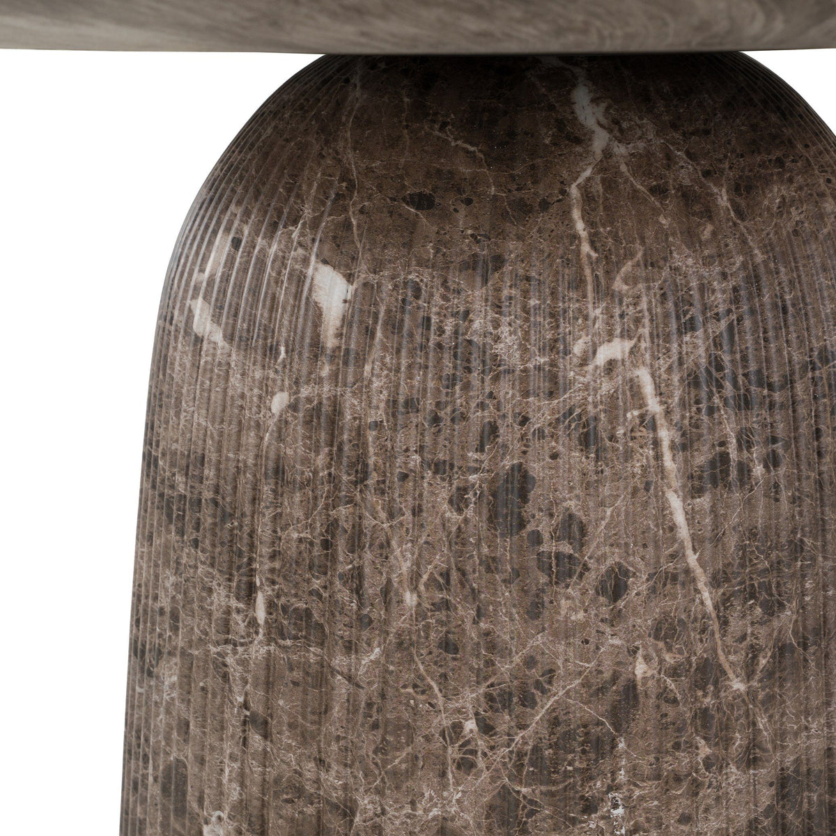 Round Counter Height Table, Faux Marble Concrete Pub Table
